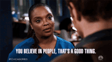 You Believe In People Thats A Good Thing Marlyne Barrett GIF - You Believe In People Thats A Good Thing Marlyne Barrett Maggie Lockwood GIFs