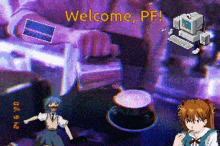 welcome pf vaporwave pour coffee anime