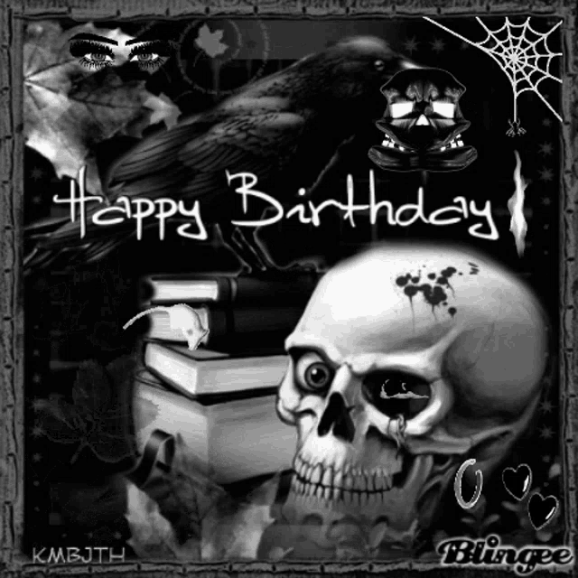 Happy Birthday Skull Horror GIF.