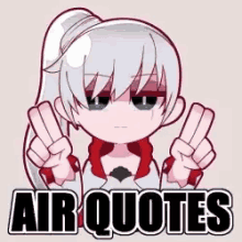 Weiss Air Quotes GIF - Weiss Air Quotes Rwby GIFs