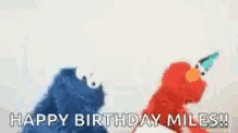 Happy Birthday Miles Muppets GIF - Happy Birthday Miles Muppets Cookie Monster GIFs