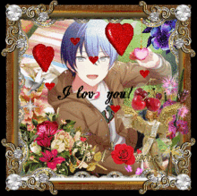 Aoyagi Toya Touya I Love You Flowers Gif Love Hearts Heart Picture Frame GIF - Aoyagi Toya Touya I Love You Flowers Gif Love Hearts Heart Picture Frame GIFs