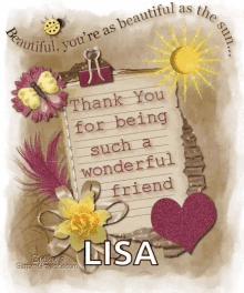 Thank You For Being My Friend Letter GIF - Thank You For Being My Friend Letter Lisa GIFs