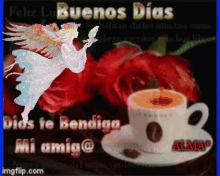 Buenos Dias Angel GIF - Buenos Dias Angel Rosas Rojas GIFs