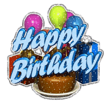 happy birthday funny greet cake balloons