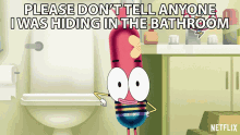 Please Dont Tell Anyone I Was Hiding In The Bathroom Pinky GIF - Please Dont Tell Anyone I Was Hiding In The Bathroom Pinky Pinky Malinky GIFs