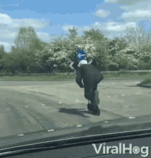 scooter push kick push no car viral hog