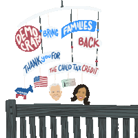 Democrats Bring Families Back Together Thank You For The Child Tax Credit Sticker - Democrats Bring Families Back Together Thank You For The Child Tax Credit Taxes Stickers