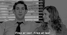 The Office Jim And Pam GIF - The Office Jim And Pam Free At Last GIFs