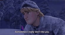 Sometimes I Really Don'T Like You. GIF - Frozen Awful Kristoff GIFs
