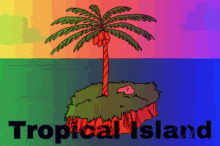 tropical island change color sea ocean