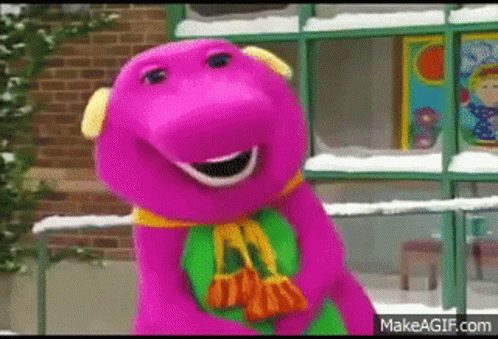 Barney The Dinosaur Snow Day GIF - Barney The Dinosaur Barney Snow Day GIFs