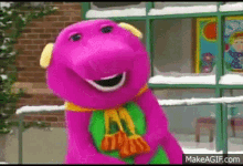 Barney The Dinosaur Snow Day GIF - Barney The Dinosaur Barney Snow Day GIFs