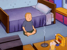 Bobby Meditating - King Of The Hill GIF - King Of The Hill Bobby H Ill Bobby GIFs