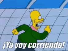 Homero Corriendo Con Suéter De Flanders Puesto GIF - Voy Corriendo Ya Voy Espérame GIFs