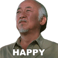 Happy Mr Miyagi Sticker - Happy Mr Miyagi Pat Morita Stickers
