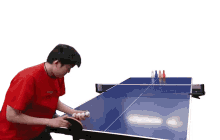trick table tennis ping pong bowling pins paddle
