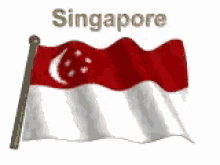 singapore flag red and white with stars