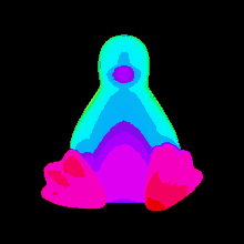 Neon Penguin GIF - Neon Penguin Sit GIFs