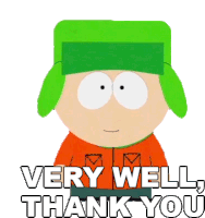 Very Well Thank You Kyle Broflovski Sticker - Very Well Thank You Kyle Broflovski South Park Stickers