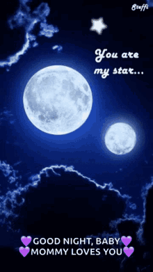 You Are My Star Moon GIF - You Are My Star Moon Stars GIFs