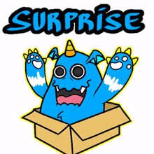 blue  monster  surprise  gift  happy