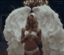 Candice Swanepoel Vs Model GIF - Candice Swanepoel Vs Model Angel Wings GIFs