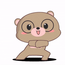 baby bear brown blushed dancing exercise