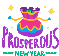 Batwa With Money Wishes Prosperous New Year Sticker - Diwali Sparkles New Year Prosperous New Year Stickers