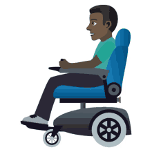 sitting on wheelchair joypixels person with disability motorized wheelchair wheelchair