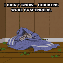I Didnt Know Chickens Wore Suspenders Towelie GIF - I Didnt Know Chickens Wore Suspenders Towelie South Park GIFs