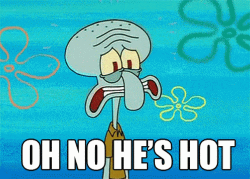 Squidward Oh No Hes Hot GIF - Squidward Oh No Hes Hot Shaking - Discover &a...
