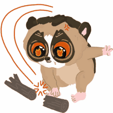 tarsier small primate tantrum broken branch angry
