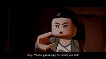 Lego Star Wars Rey GIF - Lego Star Wars Rey Youre Gonna Pay For What You Did GIFs