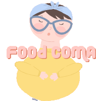 Food Coma Full Sticker - Food Coma Food Full Stickers