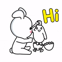 white rabbit red cheeks cute newborn