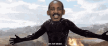 Black Panther I Am Not Dead GIF - Black Panther I Am Not Dead Burning GIFs