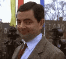 mr bean when you see your crush trying to flirt eyebrows hey girl