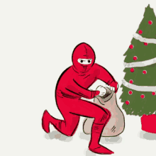 Surprise Christmas Ninja GIF - Surprise Christmas Ninja Splat GIFs