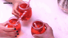 clink drinks raspberry finished done