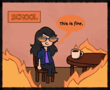 Fire This Is Fine GIF - Fire This Is Fine Webtoon GIFs