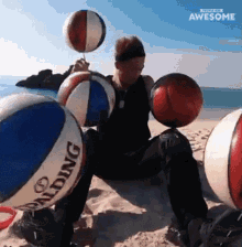 Basketball Trick People Are Awesome GIF - Basketball Trick People Are Awesome Spinning Multiple Basketballs At Once GIFs