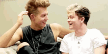 Connor Ball And James Daniel Mcvey Have A Good Laugh GIF - Thevamps Connorball Jamesdanielmcvey GIFs