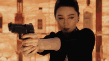 Pointing Gun Lin Mi Sheng GIF - Pointing Gun Lin Mi Sheng The355 GIFs