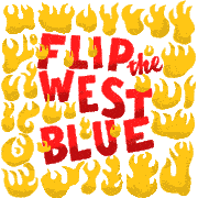 Flip The West Blue Senate Sticker - Flip The West Blue Flip The West Senate Stickers