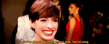 anne hathaway youve done it all smiling proud happy anne hathaway youve done it all smiling proud happy