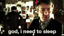 God I Need Sleep GIF - Sleep Sherlock Martin Freeman GIFs
