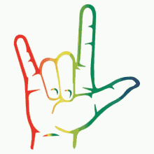love gay pride sign language asl rainbow