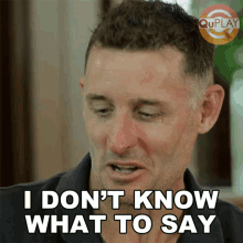 I Dont Know What To Say Michael Hussey GIF - I Dont Know What To Say Michael Hussey Quick Heal Bhajji Blast With Csk GIFs