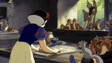 Unload The Dishwasher When You Go Home To Visit. GIF - Snow White Baking Animals GIFs